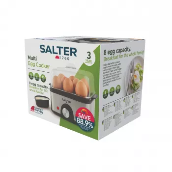Salter EK6213VDE Multil Egg Cooker - 7 olu ietilpība, 350W, melns/sudrabs