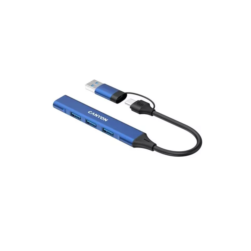 CANYON DS-02 4-in-1 USB-A/C Hub Blue