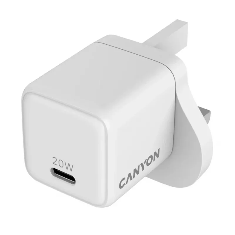 CANYON CU20C GaN 20W USB-C PD sienas lādētājs UK balts