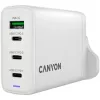 CANYON OnCharge 140 GaN lādētājs 150W Max 3 USB-C + 1 USB-A Balts UK kontaktdakša