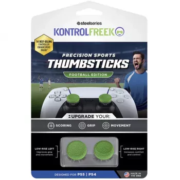 SteelSeries KontrolFreek Precision Sports Thumbsticks Football Edition (Green/Black, 2 Pieces, for PlayStation 5/4 Controller)
