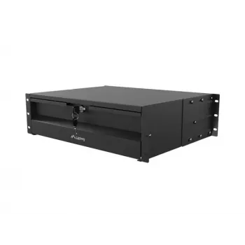 LANBERG 19-inch 3U Fixed Shelf 360mm Depth Black 90kg Load Capacity 4-Point Mounting