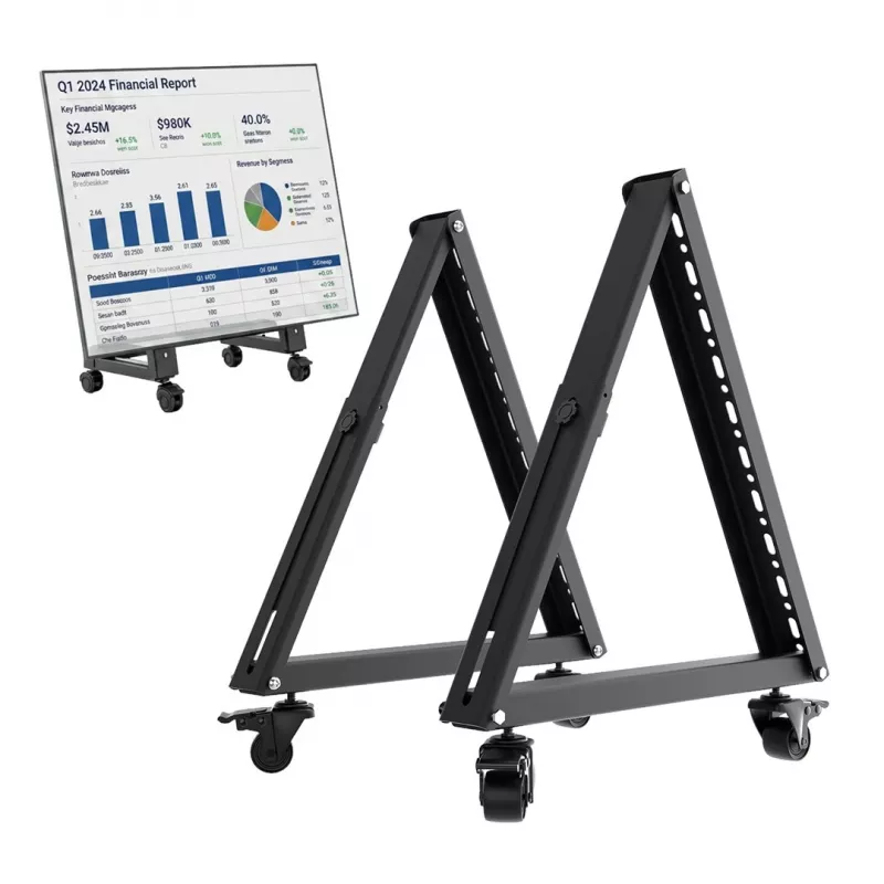 Maclean MC-183 Mobilais TV grīdas statīvs/ratiņi, 37-80 inch, VESA 800x400, 75kg, Riteņi ar bloķēšanu, Melns