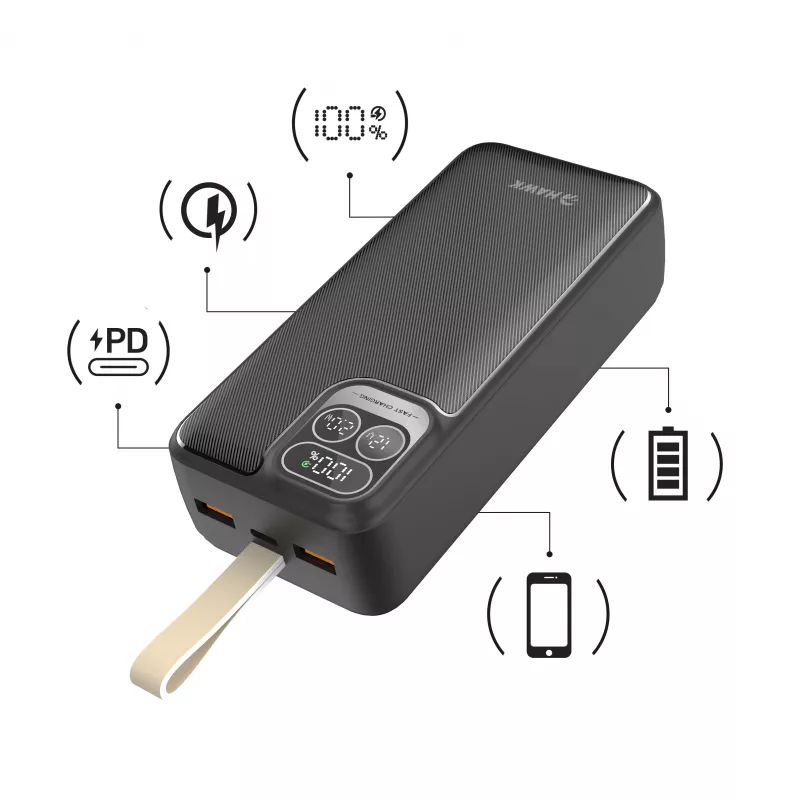 Hawk HW-PB30000 Power Bank 30000mAh Melns