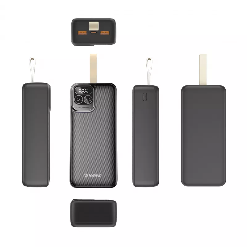 Hawk HW-PB30000 Power Bank 30000mAh Melns