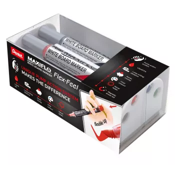 Pentel Maxiflo Flex-Feel Baltās tāfeles marķieru komplekts, dažādas krāsas, 2,0 - 5,0 mm, 4 gab.