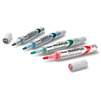 Pentel Maxiflo Flex-Feel Baltās tāfeles marķieru komplekts, dažādas krāsas, 2,0 - 5,0 mm, 4 gab.