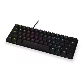 KRUX Qara 60% mehāniskā tastatūra Gateron Yellow RGB USB-C melna