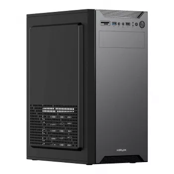 KRUX KIRO ATX Midi Tower korpuss, bez loga, bez barošanas bloka, melns