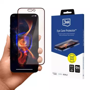 3MK EyeCare Protector ekrāna aizsargs Apple iPhone 16 Pro 6,3 inch rūdīts stikls zilās gaismas filtrs 9H