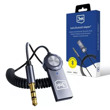 3mk Audio Bluetooth Adapter - Bluetooth 5.0 uztvērējs ar 3,5mm AUX, USB-C, 10h akumulators, Melns