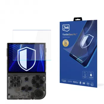 3MK PROTECTION FlexibleGlass Pro ekrāna aizsargs Anbernic RG35XX (3,5 collu) - 0,3 mm hibrīda stikls, 7H cietība, oleofobs pārklājums, bez burbuļiem