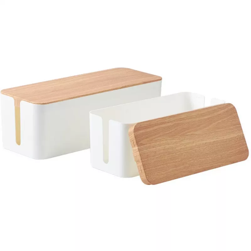 MOZOS KBO-LW-WOOD Bambusa kabeļu pārvaldības kaste strāvas sloksnēm, dabīgais koks