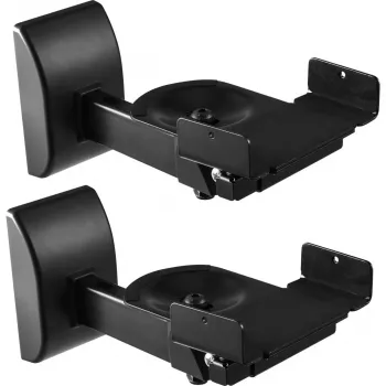 MOZOS SM51-SET Sienas stiprinājumi skaļruņiem 2 gab., Melns, Tērauds, Universāli satelīta/plauktu skaļruņiem, Slīpums +/-20°, Pagrieziens +/-70°, Rotācija 360°, Maks. slodze 3.5 kg uz stiprinājumu