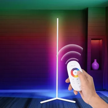 MOZOS LC-RGB LED stūra grīdas lampa balta