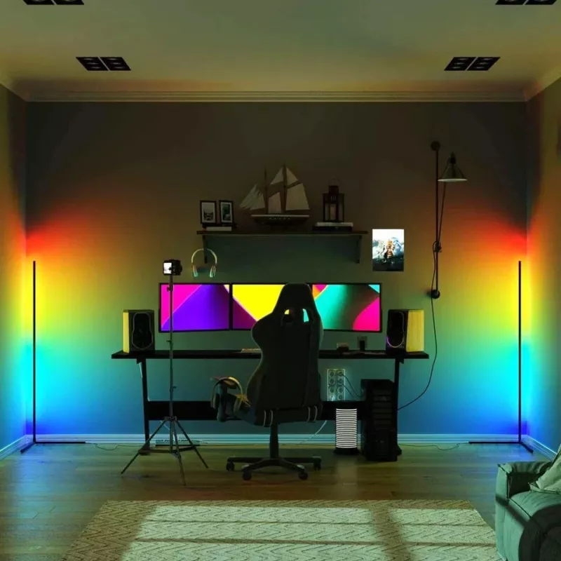 MOZOS LC-RGB LED stūra grīdas lampa balta