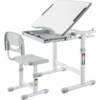 MOZOS DC-SET regulējams rakstāmgalds un krēsls pelēks