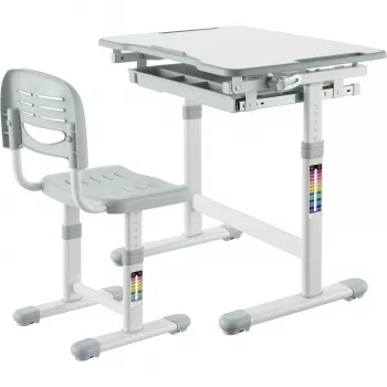 MOZOS DC-SET regulējams rakstāmgalds un krēsls pelēks