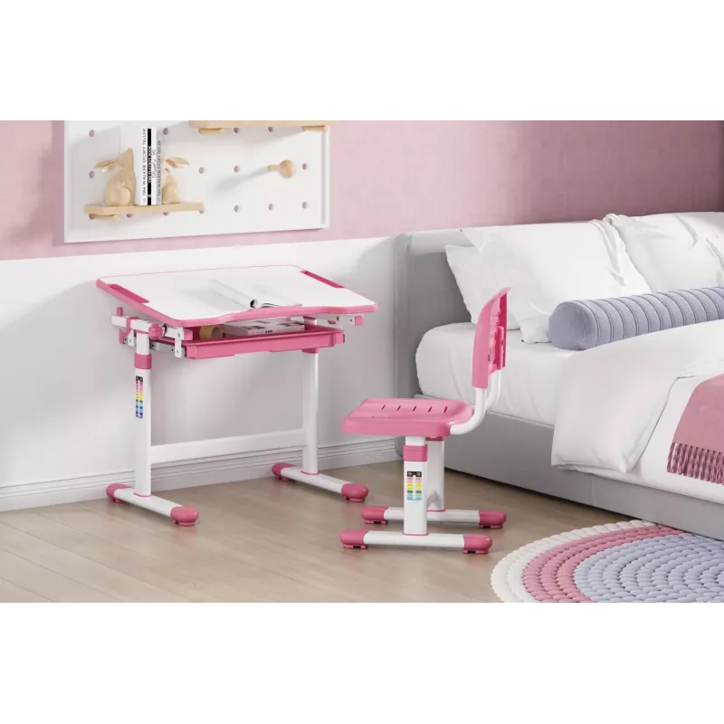 MOZOS DC-SET Adjustable Desk and Chair Set Pink