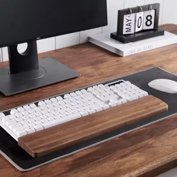 MOZOS KTW2 koka plaukstu balsts pilna izmēra tastatūrām, dabīgs riekstkoks, 44 x 8 x 1,6 cm