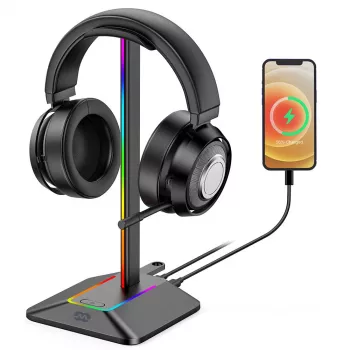 MOZOS D12 RGB LED Headphone Stand for Over-Ear Headphones
