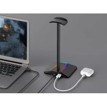 MOZOS D12 RGB LED Headphone Stand for Over-Ear Headphones