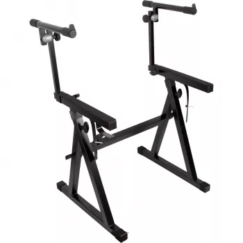 MOZOS KSX4 X-Style Keyboard Stand for Piano, Digital Piano, Keyboard, Steel, Black, Adjustable Height 650-980 mm, Width 300-800 mm, Load Capacity 20 kg, Foldable