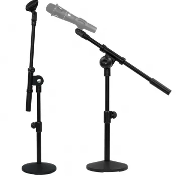 MOZOS SM807 Desktop Microphone Stand Studio Tabletop Mic Stand with Heavy-Duty Round Base, Black