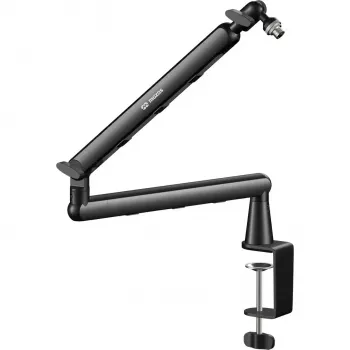 MOZOS SB45 Desktop Microphone Arm Stand, Black, Steel, Desk Clamp, Double-Braced, Spring-Loaded, 80 cm Reach