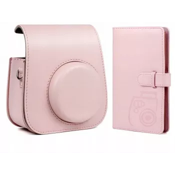 LOVEINSTANT 2-in-1 komplekts: Aizsargmaciņš un fotoalbums Fuji Instax Mini 11 - Rozā