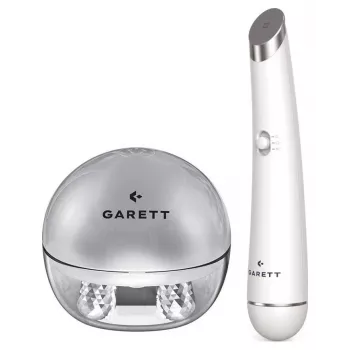 Garett Beauty Pretty Face + Glow Eye White - Daudzfunkcionāla sejas un acu skaistumkopšanas ierīce ar LED terapiju, tīrīšanu, masāžu