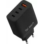 Teltech GaN USB / 3x USB-C 100W QC PD Lādētājs Melns TCH-08