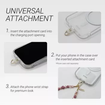 Crong Phone Crossbody Lanyard ar sudraba ķēdi - Universāla viedtālruņa siksna