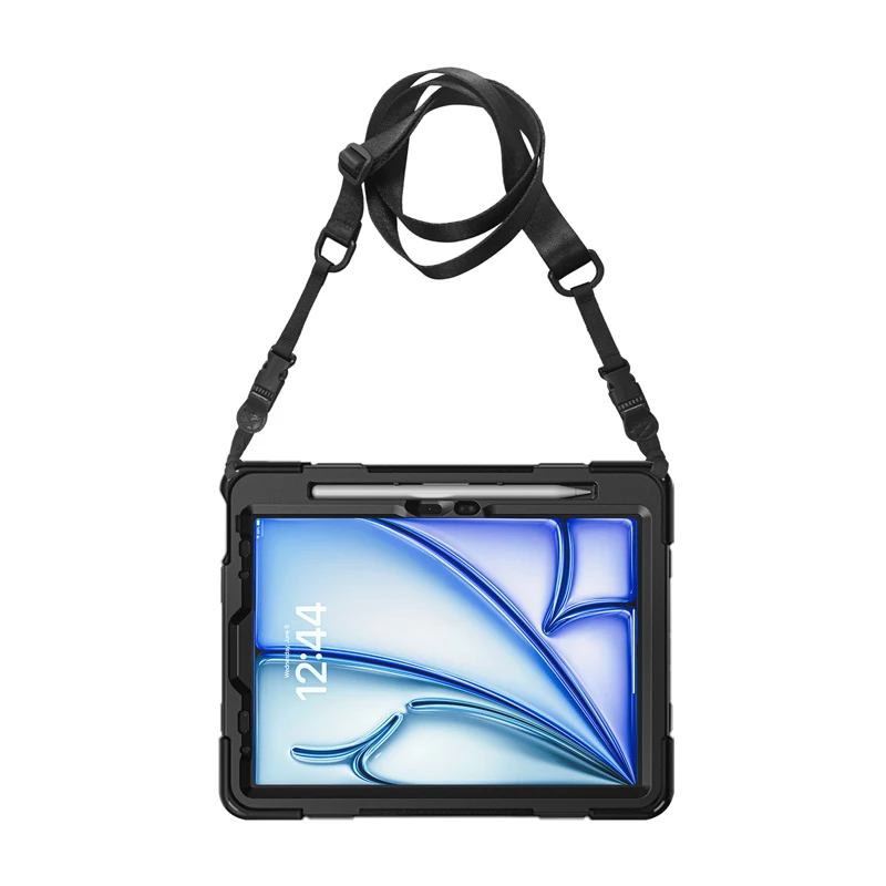 Crong Defender Plus Macīgs Vāciņš iPad Air 11 inch M3 (2025) / M2 (2024) Melns