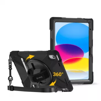 Crong Defender Plus Maciņš iPad 11 A16 (2025) / 10.9 inch (2022) Melns