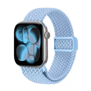 Crong Wave Band Pīta neilona Solo Loop Apple Watch 38/40/41/42 mm Zilā krāsā