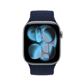 Crong Wave Band Pīta Auduma Rokas Siksniņa Apple Watch 38/40/41/42 mm (Navy Blue)