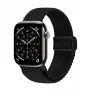 Crong Wave Band Pītā Neilona Rokas Siksniņa Apple Watch 44/45/46/49 mm (Melna)