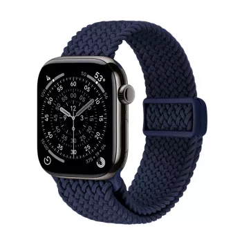 Crong Wave Band Braided Nylon Solo Loop Apple Watch 44/45/46/49 mm (Navy Blue)
