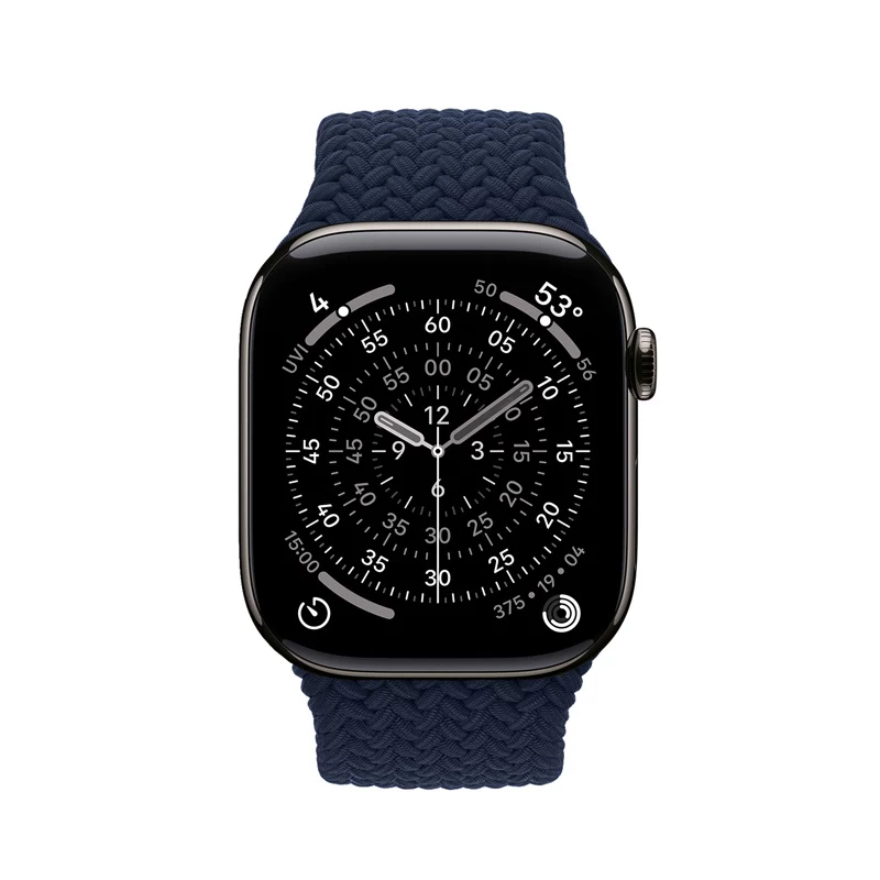 Crong Wave Band Braided Nylon Solo Loop Apple Watch 44/45/46/49 mm (Navy Blue)