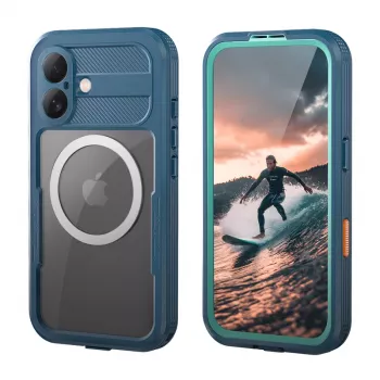 Crong Seal Cover IP68 Ūdensnecaurlaidīgs Maciņš Apple iPhone 17 - Jūras Zils