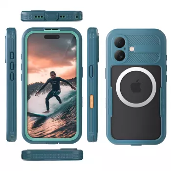 Crong Seal Cover IP68 Ūdensnecaurlaidīgs Maciņš Apple iPhone 17 - Jūras Zils