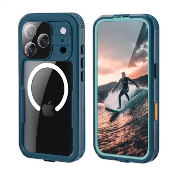 Crong Seal Cover IP68 Ūdensizturīgs Maciņš Apple iPhone 17 Pro (Jūras Zils)
