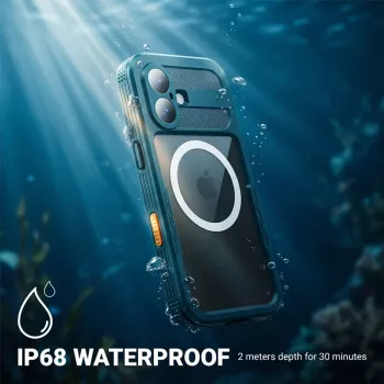 Crong Seal Cover IP68 Ūdensizturīgs Maciņš Apple iPhone 17 Pro (Jūras Zils)