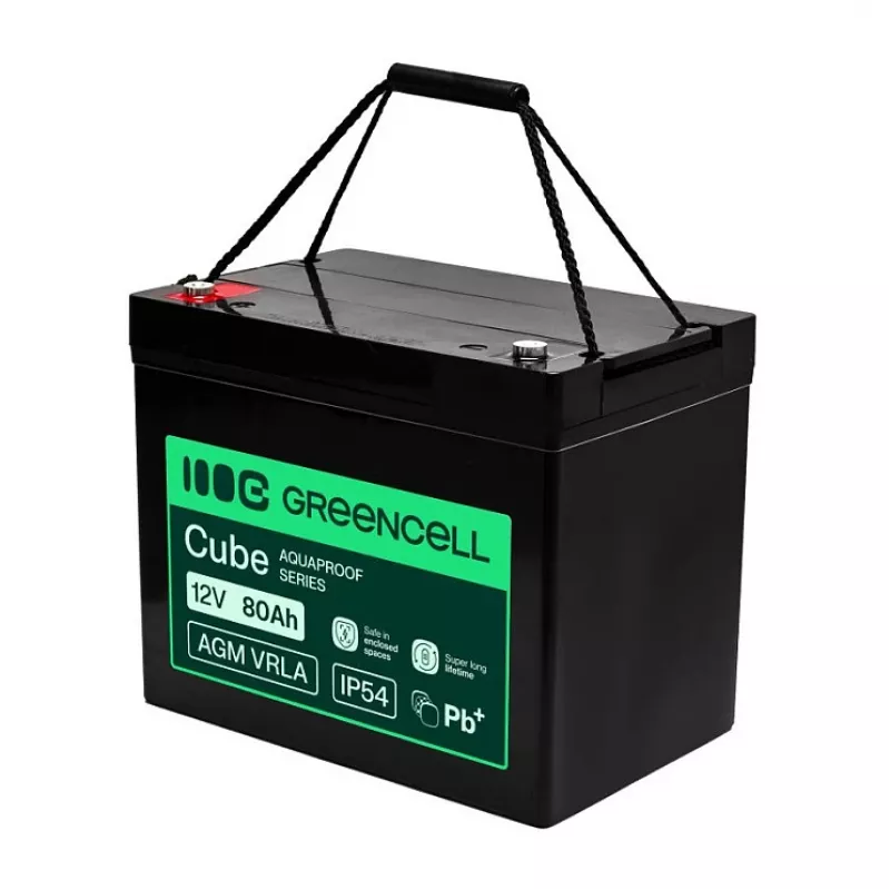 GREEN CELL Greencell AGM VRLA 12V 80Ah Maintenance-Free Battery for UPS, Scales, Camper (260x168x216mm)