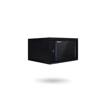 RACKTEL RL-4504WRE 4U 600x450 Sienas stiprinājuma skapis, Melns, Rūdīta stikla durvis
