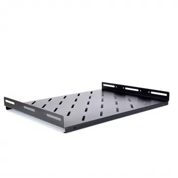 RACKTEL RL-P600S 1U fiksēts plaukts 19 collu statīvam, 600 mm dziļums, melns (RAL 9004), 50 kg ietilpība