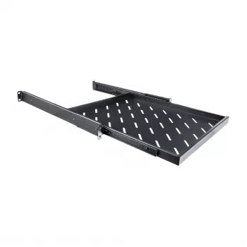 RACKTEL RL-P800W 1U 19 collu izbīdāms plaukts 800 mm dziļam statīvam, 50 kg ietilpība, melns