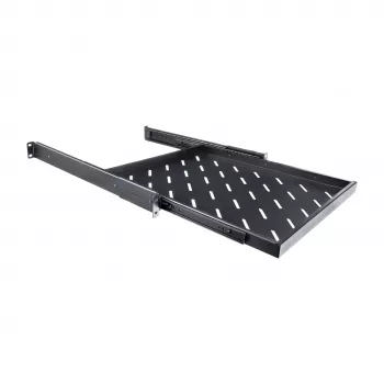 RACKTEL RL-P800W 1U 19 collu izbīdāms plaukts 800 mm dziļam statīvam, 50 kg ietilpība, melns