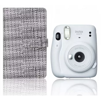LOVEINSTANT Fotoalbums Fuji Instax Mini 96 fotogrāfijām - Melns PU ādas vāks, 48 lapas, 2 fotogrāfijas uz lapas - Saderīgs ar Instax Mini 40, 12, 11, 10, 9, 8, Evo, Liplay, Link